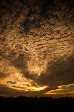 Sky sunset with clouds Stock Photos