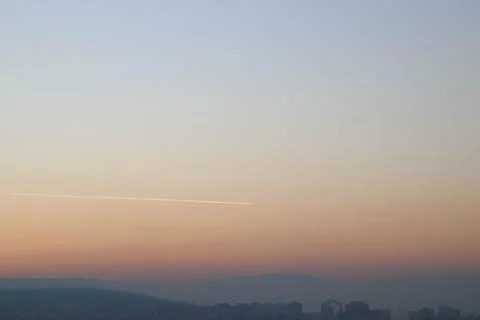 Sky at sunset in gradient with copy space. Stock Photos