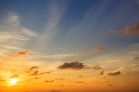 Sky with sunset Stock Photos