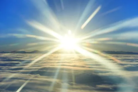 Sky, sunset sun and clouds Stock Photos