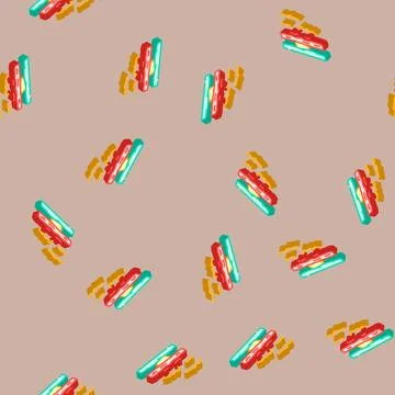 Sky sunset sun summer sunlight isometric icon seamless pattern Stock Illustration