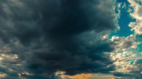 Sky sunset time lapse storm clouds disperse sun emerges Stock Footage 49937807