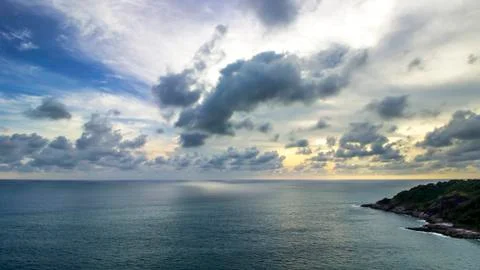 The sky before sunset time on the ocean Stock Photos