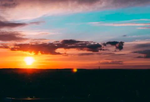 Sky In Sunset Time Stock Photos