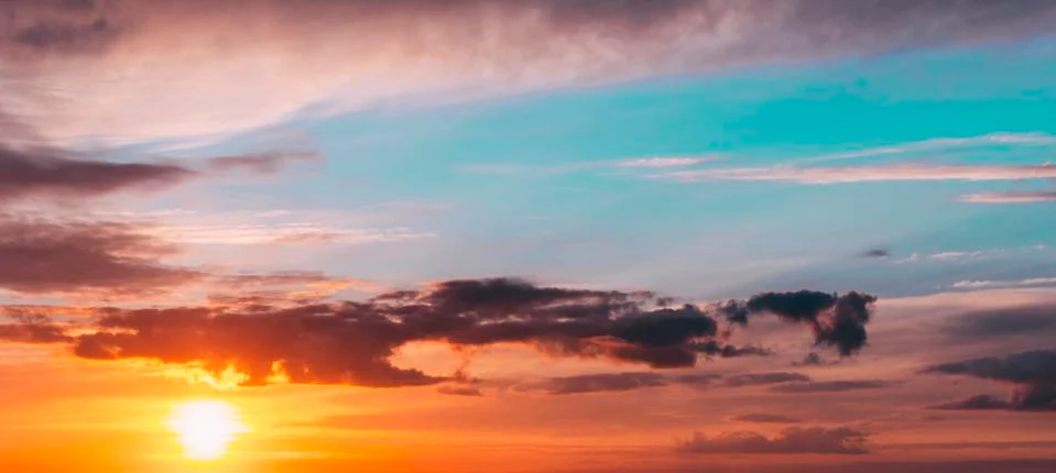 Sky In Sunset Time Stock Photos
