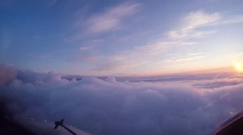 Sky, sunset from window cabine airplane from window cabine airplane Stock Footage 52367346