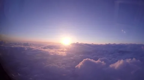 Sky, sunset from window cabine airplane from window cabine airplane Stock Footage 52367389