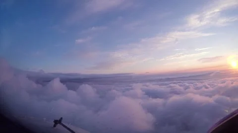 Sky, sunset from window cabine airplane from window cabine airplane Stock Footage 52368488
