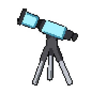 Sky telescope pixel art vector illustration Stock Illustration