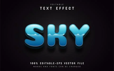 Sky text effect editable 스톡 일러스트