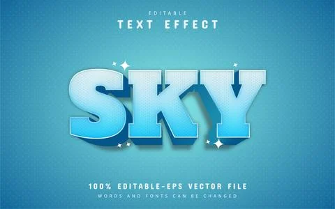 Sky text effect Stock Illustration