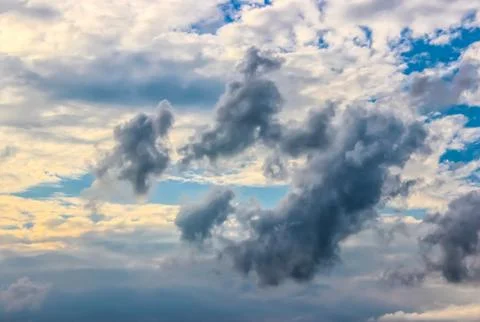 The sky texture with bizarre clouds Stock Photos