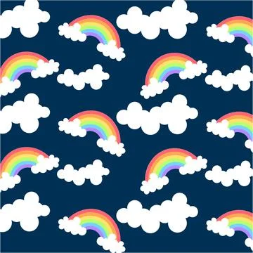 Sky Things Pattern Background Vector Stock Illustration