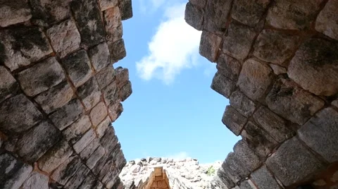 The sky through the Mayan ruins Stock Footage 62870577