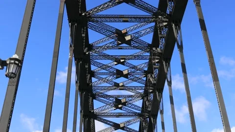 Sky through the Sydney Harbour Bridge arch – driving in a car to CBD as 4k. Stock Footage 146507830