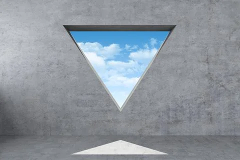 Sky through triangular hole wall Stock Illustration