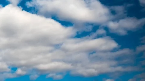 Sky time laps, white clouds over a blue sky. Stock Footage 117023723