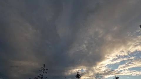 Sky time-lapse with cumulus and storm clouds before sunset Stock Footage 283911259