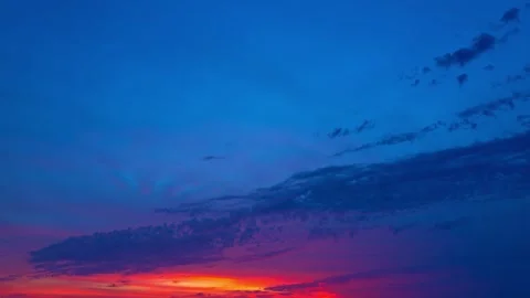 Sky time lapse. Moving clouds at sunset. Clouds float through the evening. Dusk Stock Footage 311565799