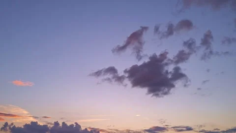 Sky time lapse. Moving clouds at sunset. Clouds float through the evening. Dusk Stock Footage 314410366