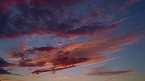 Sky time lapse. Moving clouds at sunset. Clouds float through the evening. Dusk Stock Footage 320385264