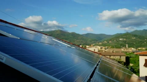Sky time lapse reflected on solar panels 스톡 동영상 53454654