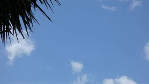 Sky time lapse before storm changes from blue to gray sky Video stock 129687693