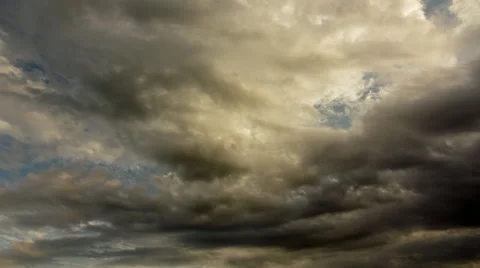 Sky timelapse dark stormy clouds forming,passing over 30p Stock Footage 49967977