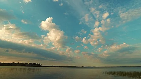 Sky timelapse over the lake Stock Footage 123103441