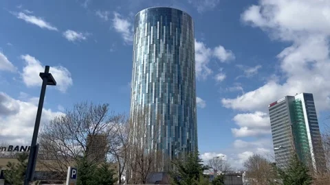 Sky Tower in Bucharest, Romania Stock Footage 236487789