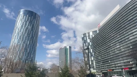Sky Tower in Bucharest, Romania Stock Footage 236487791