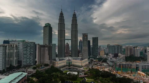 Sky towers block 4k time lapse from kuala lumpur malaysia Stock Footage 46550373