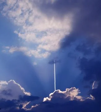 Sky trail plane Stock Photos