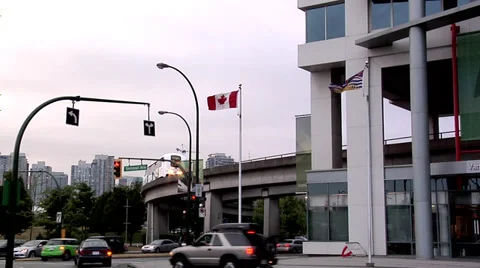 Sky Train and Telus-World of Science VancoUVer Video stock 38604032