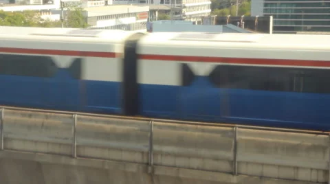 Sky train moving on rail Stock Footage 62912918