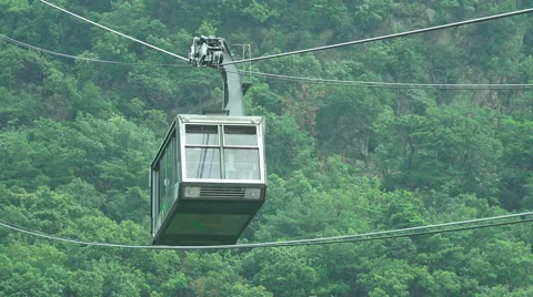 Sky Tram On Cable And Trees Video stock 54423348