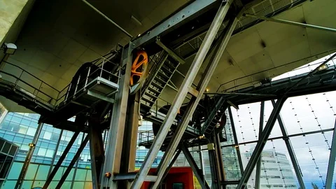 Sky tram cabling and machinery of the cable pull system Stock Footage 92068691