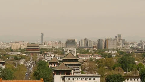 Sky view across Beijing. Stock Footage 110871251