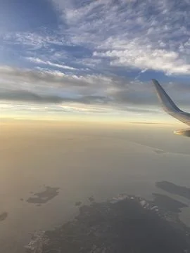 Sky View from Airplane Stock Photos