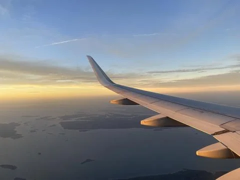 Sky View from Airplane Stock Photos