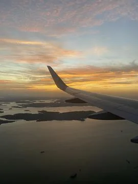 Sky View from Airplane Stock Photos