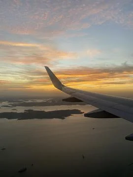 Sky View from Airplane Stock Photos