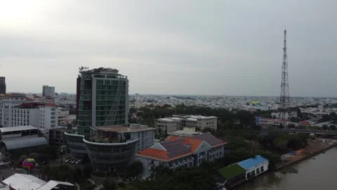 Sky View Asian City Stock Footage 255041215