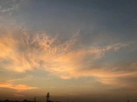 The sky view with clouds like a fire Foto stock