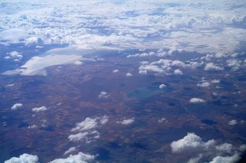 Sky view of cloudscape and earth Stock Photos