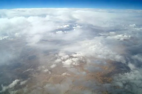 Sky view of cloudscape and earth Stock Photos