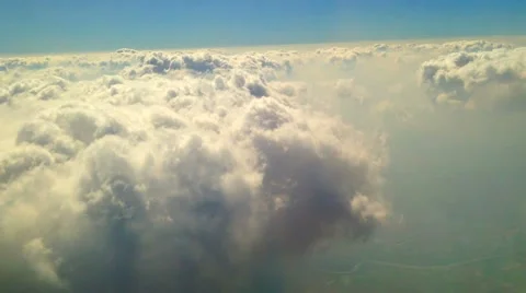 Sky view from inside the air plane Stock Footage