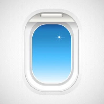 Sky view outside plane window Stock Illustration