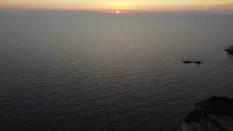 Sky View Paxos Cliff 2 Stock Footage 140391094