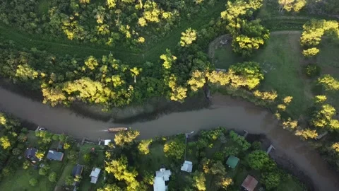 Sky view, small river in South America, Stock Footage 148697321